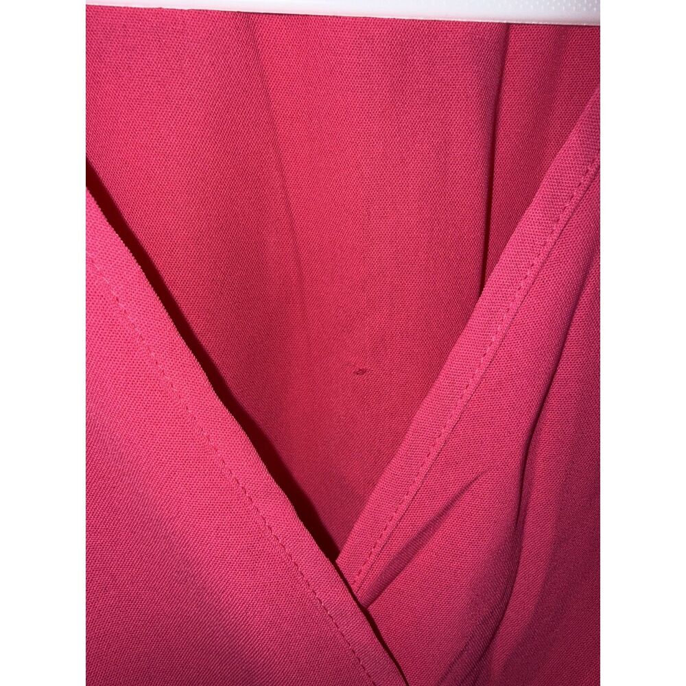 Hot Pink V-Neck Faux Wrap Maxi Dress Smocked Waist XL - Picture 7 of 7